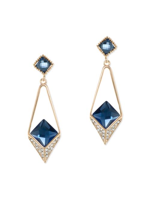 blue metal drop earrings - 13329790 - Very Small Image - 1