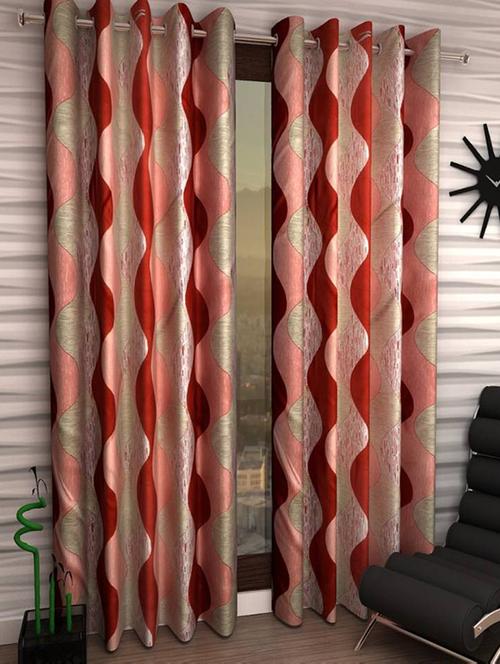 home fantasy beauiful polyester door curtain-2 pcs - 13331273 - Very Small Image - 1