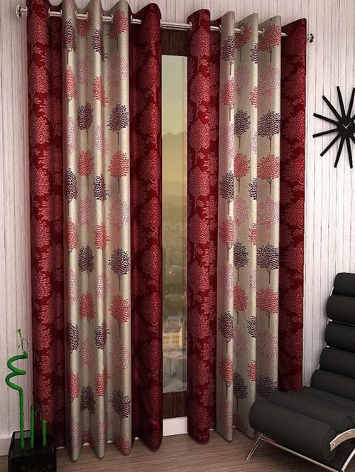 home fantasy beauiful polyester door curtain-2 pcs - 13331275 - Very Small Image - 1