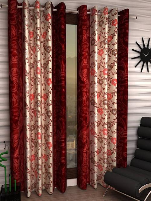 home fantasy beauiful polyester door curtain-2 pcs - 13331295 - Very Small Image - 1