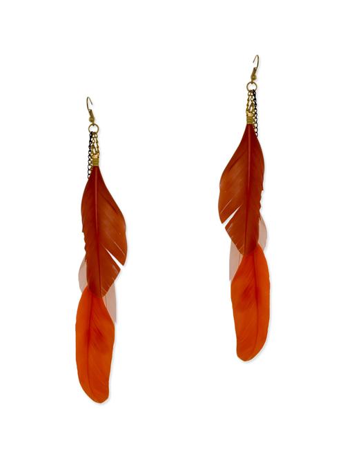 orange metal drop earrings - 13331442 - Very Small Image - 1