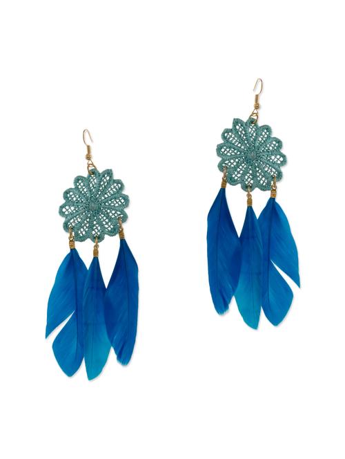 blue metal drop earrings - 13331445 - Very Small Image - 1