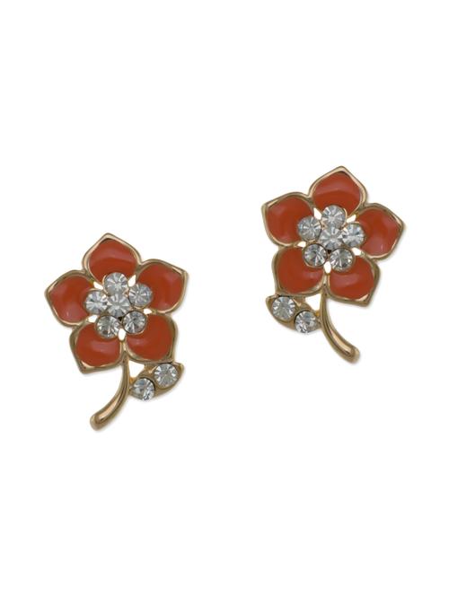 orange metal studs earrings - 13331455 - Very Small Image - 1