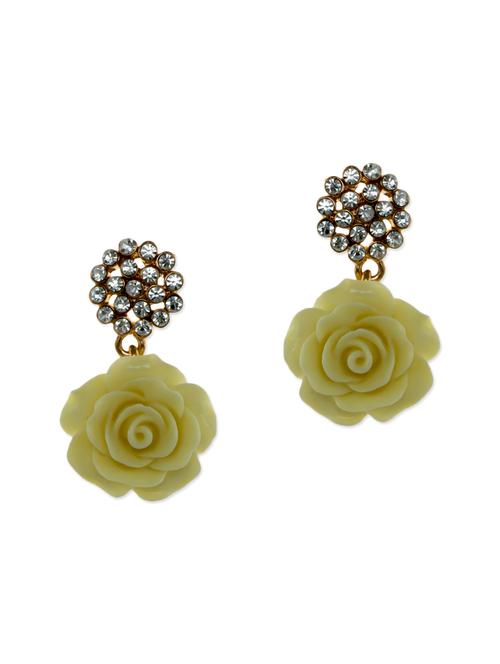 yellow metal drop earrings - 13331462 - Very Small Image - 1