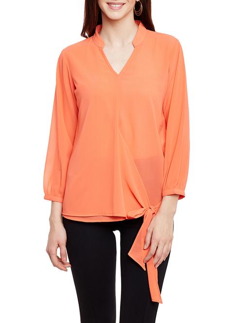 tie up detail layered top - 13331512 - Very Small Image - 1