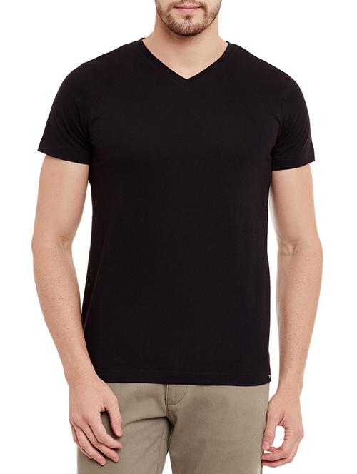 solid black cotton t-shirt - 13334377 - Very Small Image - 1