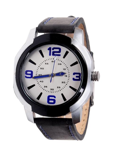 jm mens black watch in leather belt - 13335511 - Very Small Image - 1