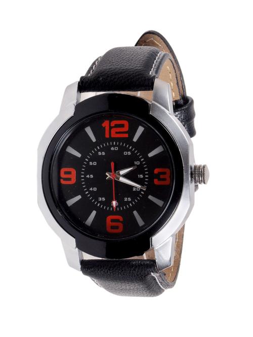 jm mens black watch in leather belt - 13335516 - Very Small Image - 1