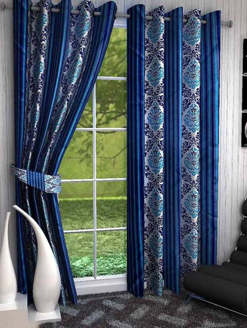 home fantasy printed polyester door curtain-2 pcs - 13337658 - Very Small Image - 1