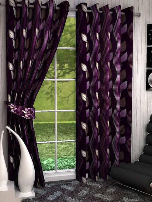 home fantasy printed polyester door curtain-2 pcs - 13337671 - Very Small Image - 1