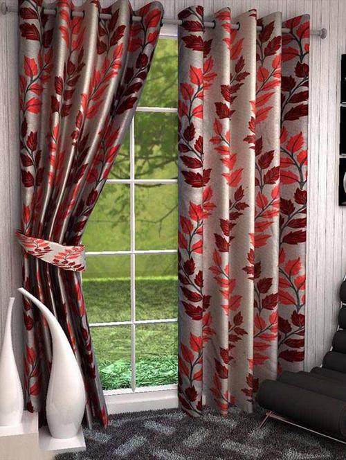 home fantasy printed polyester door curtain-2 pcs - 13337672 - Very Small Image - 1