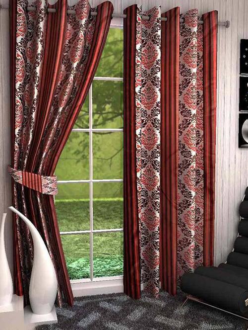 home fantasy printed polyester door curtain-2 pcs - 13337674 - Very Small Image - 1