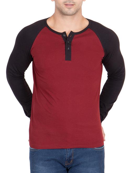 maroon cotton tshirt - 13340445 - Very Small Image - 1