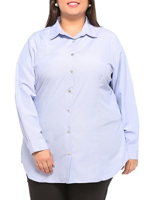 light blue cotton regular shirt - 13340488 - Very Small Image - 1