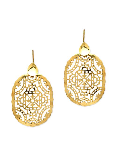 brown brass drop earrings - 1334105 - Very Small Image - 1