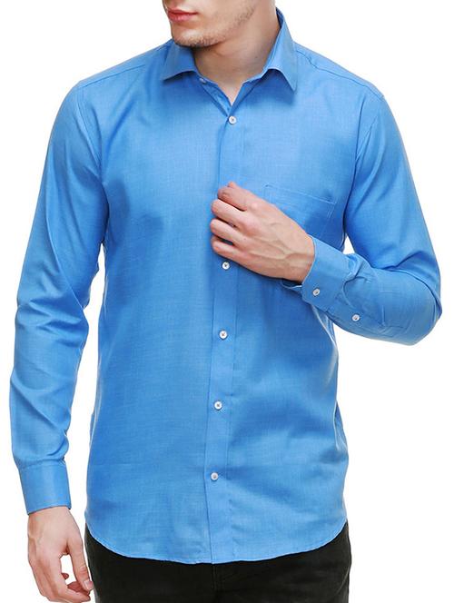 light blue cotton casual shirt - 13341412 - Very Small Image - 1