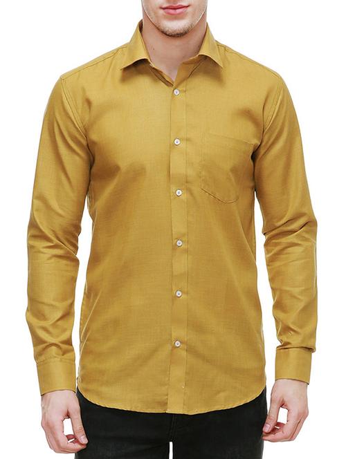 yellow cotton casual shirt - 13341419 - Very Small Image - 1