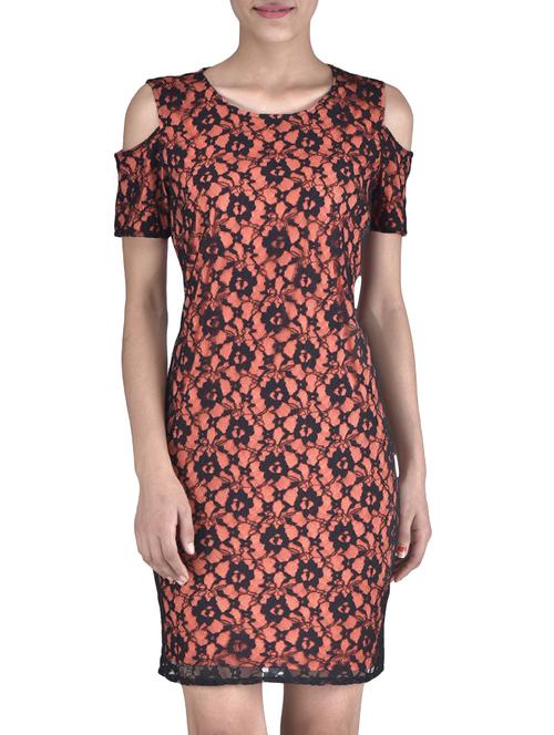 black poly net printed bodycon dress - 1334161 - Very Small Image - 1