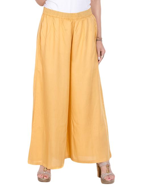 beige rayon palazzos - 13342519 - Very Small Image - 1