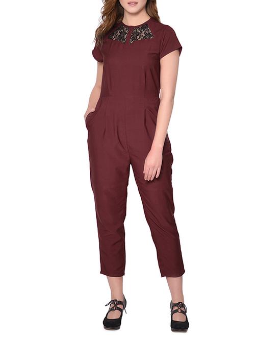 lace panel pleated jumpsuit - 13342669 - Very Small Image - 1