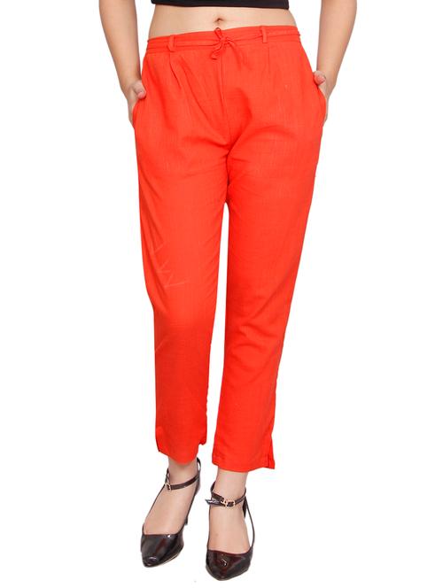 orange cotton tapered pant - 13343064 - Very Small Image - 1
