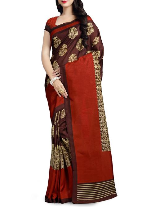 multi colored art silk saree with blouse - 13343521 - Very Small Image - 1