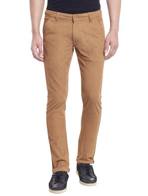 brown cotton chinos casual trousers - 13344638 - Very Small Image - 1