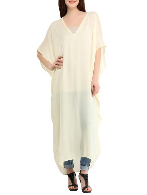 yellow solid maxi tunic - 13344844 - Very Small Image - 1