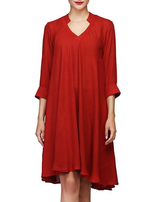 red crepe dress - 13345163 - Very Small Image - 1