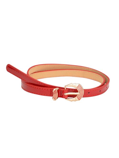 solid red leatherette belt - 13345240 - Very Small Image - 1