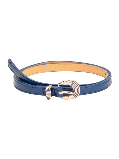 solid blue leatherette belt - 13345241 - Very Small Image - 1