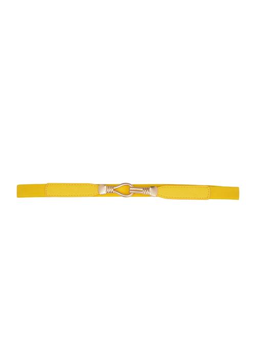 solid yellow leatherette belt - 13345249 - Very Small Image - 1