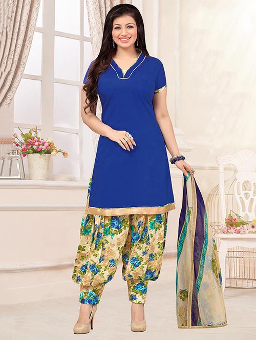 blue patiyala dress material - 13348732 - Very Small Image - 1