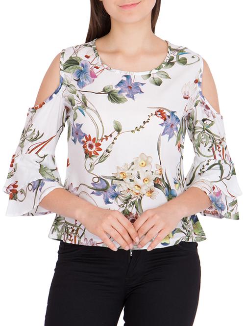 white floral printed cotton top - 13350612 - Very Small Image - 1