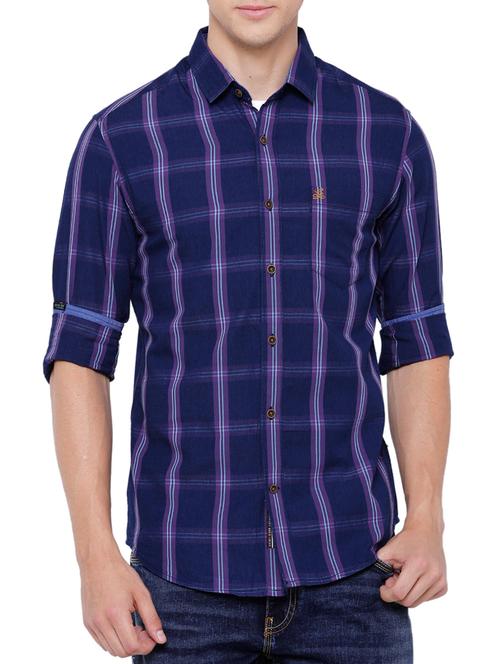 blue cotton casual shirt - 13352124 - Very Small Image - 1