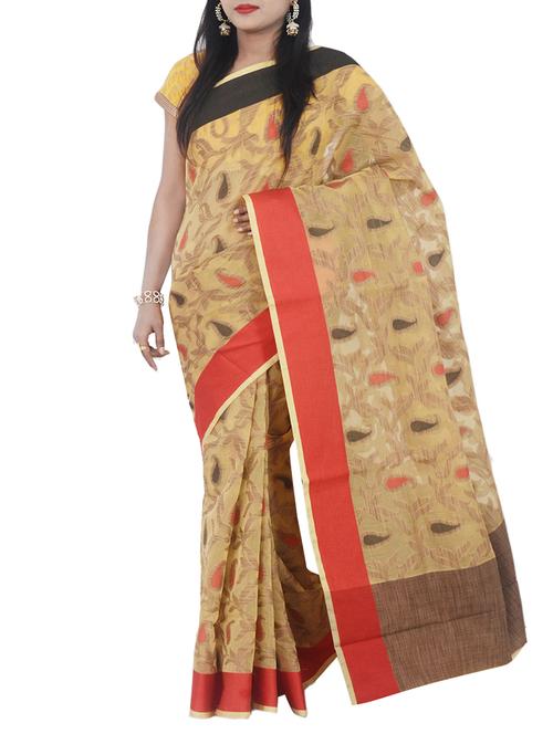 beige art silk woven saree with blouse - 13352657 - Very Small Image - 1