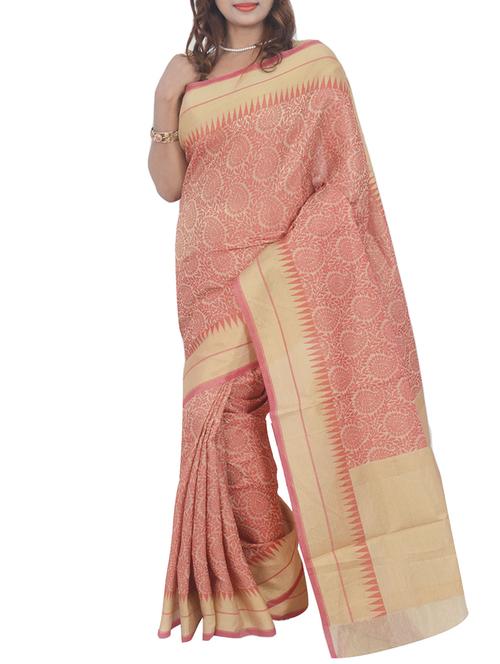 pink art silk woven saree with blouse - 13352685 - Very Small Image - 1