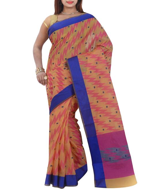 yellow art silk woven saree with blouse - 13352690 - Very Small Image - 1
