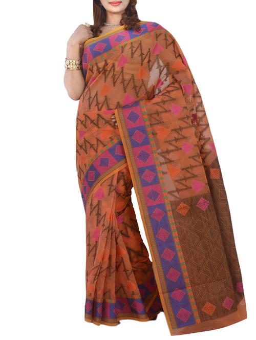orange art silk woven saree with blouse - 13352731 - Very Small Image - 1