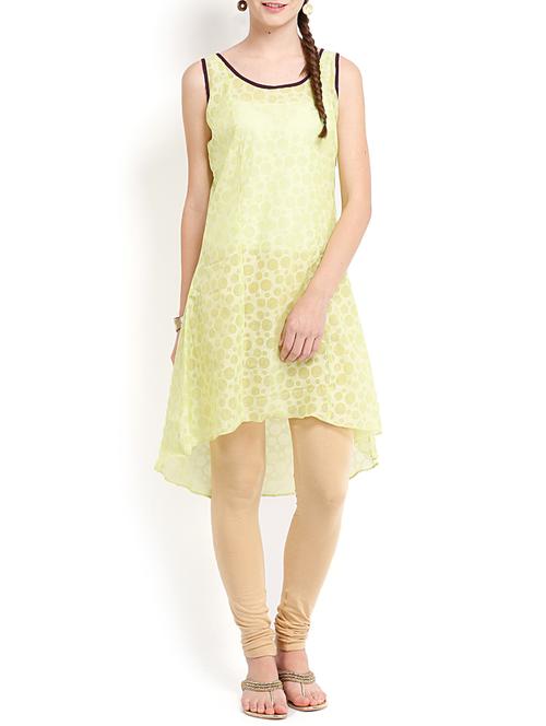 cream poly cotton straight kurta - 13354353 - Very Small Image - 1