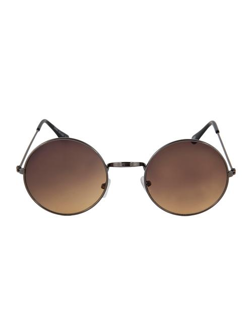 camerii glossy brown round sunglasses (sag101) - 13354375 - Very Small Image - 1