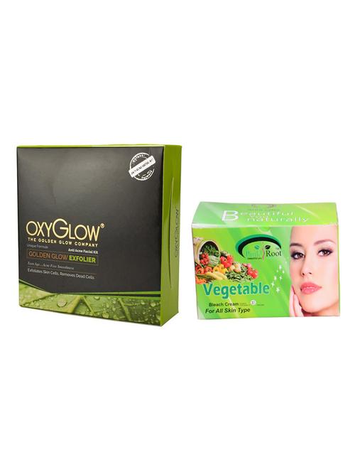 oxyglow anti acne facial kit 260 gm with pink root vegetable bleach 250 gm - 13354534 - Very Small Image - 1