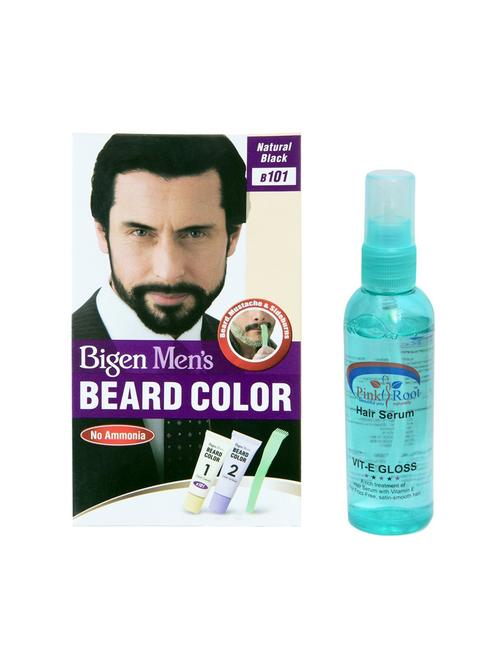 bigen men's beard colour 101 natural black with pink root hair serum - 13354579 - Very Small Image - 1