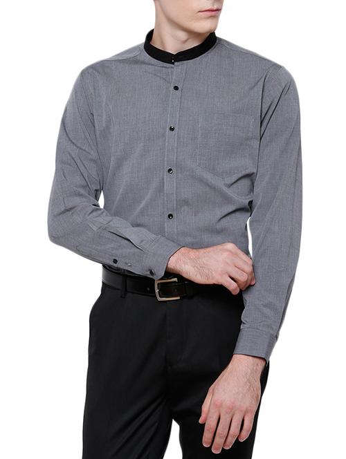 grey cotton formal shirt - 13355418 - Very Small Image - 1