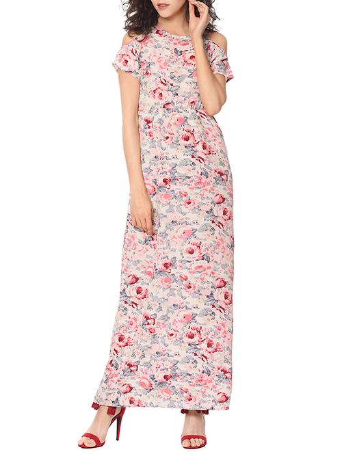 pink floral printed dress - 13357030 - Very Small Image - 1