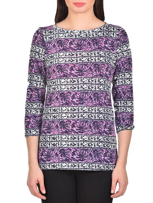 purple round neck top - 13358610 - Very Small Image - 1
