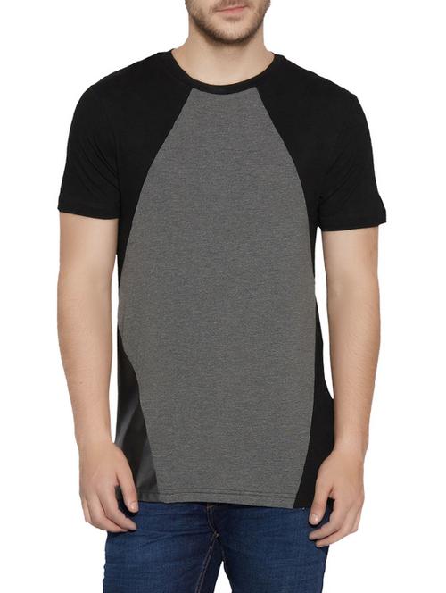 grey cotton colour block t-shirt - 13361987 - Very Small Image - 1