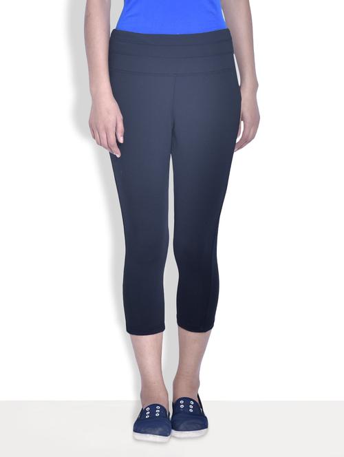 solid black poly-lycra capris - 1336426 - Very Small Image - 1