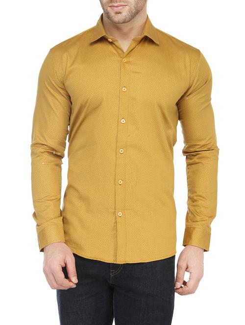 yellow cotton casual shirt - 13364272 - Very Small Image - 1
