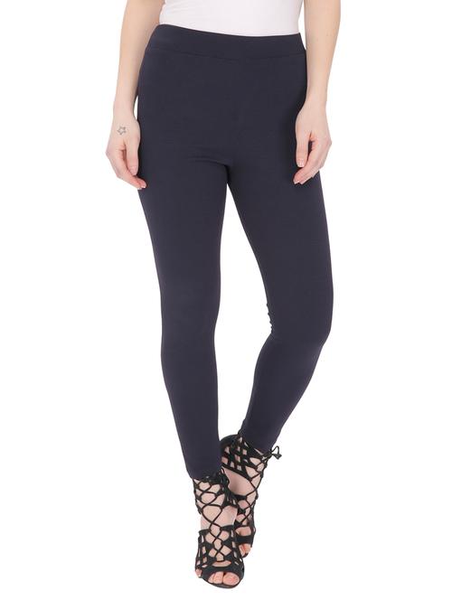 navy blue blended knit jeggings - 13367793 - Very Small Image - 1